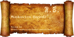 Muskovics Bennó névjegykártya